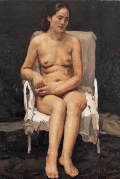 杨飞云 2001年作 坐着的女人体
